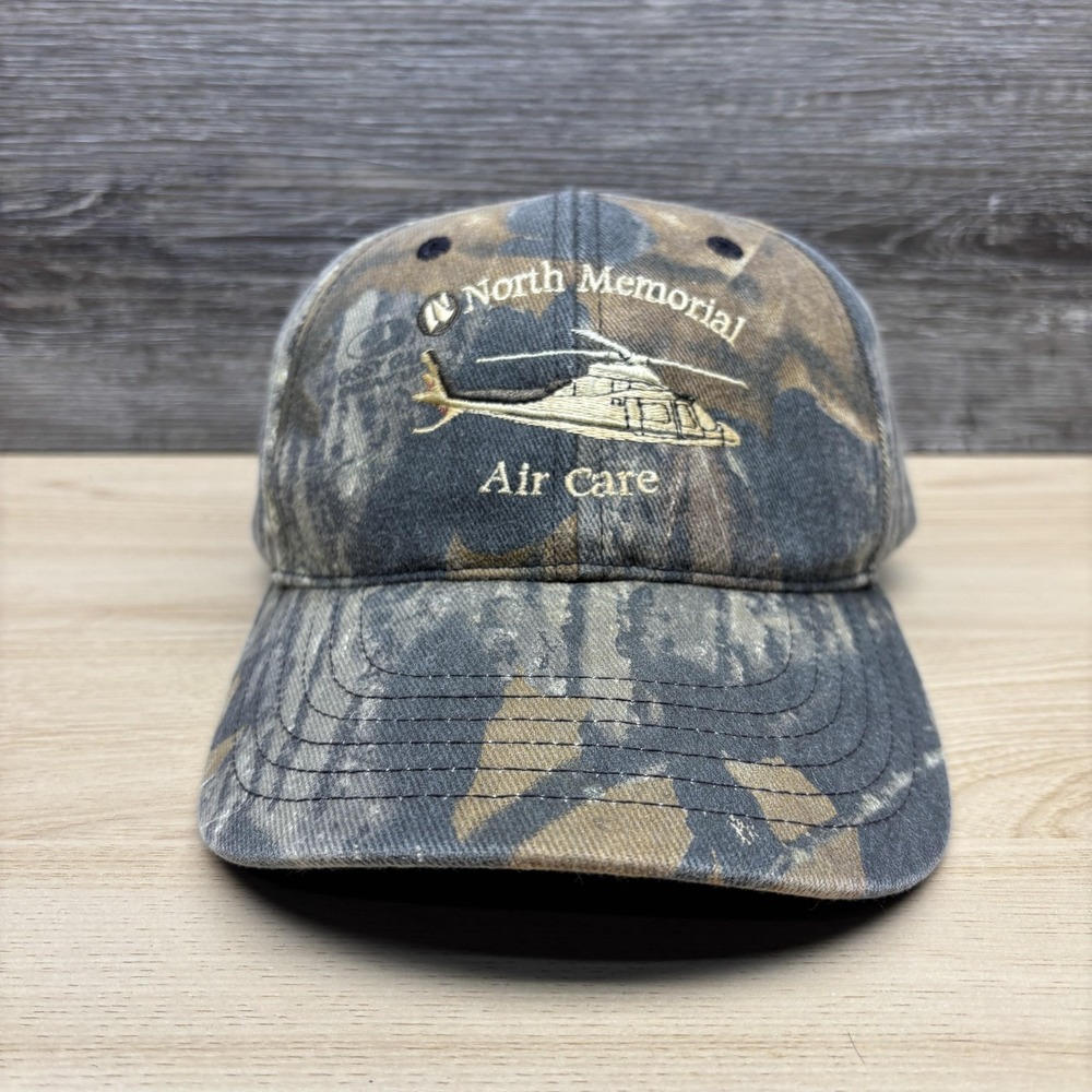 North Memorial Air Care Hat Cap Strap Back Camo Helicopter EMS Embroidered Mens